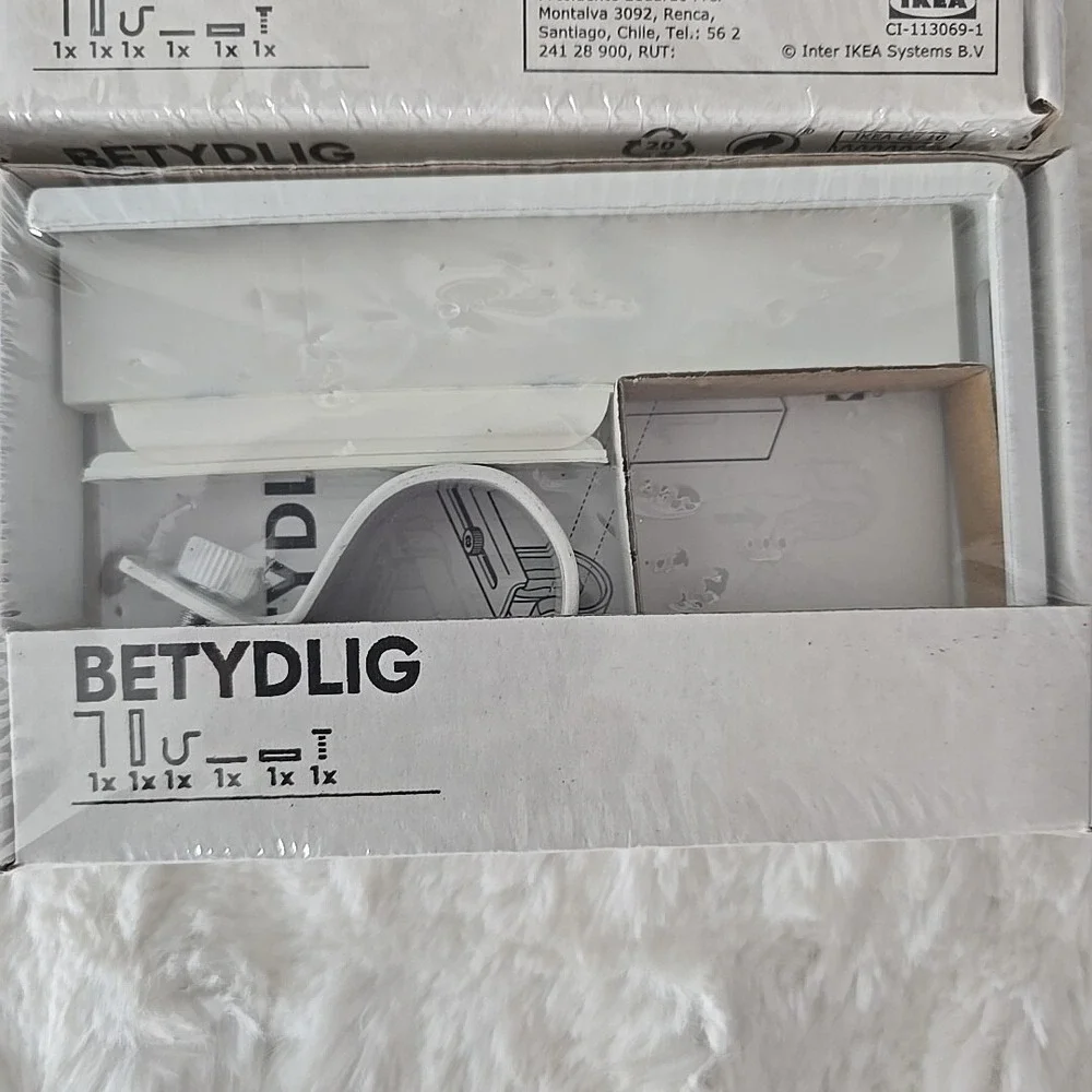 Ikea Betydlig Lot of 4 Curtain Rod Wall Mount Ceiling Hanging Bracket White NEW‎